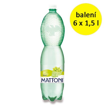 Voda minerální Mattoni - Bílé hrozno 6×1,5l